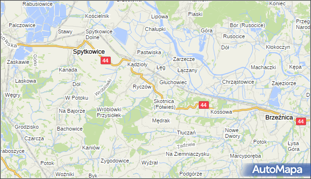 mapa Półwieś gmina Spytkowice, Półwieś gmina Spytkowice na mapie Targeo