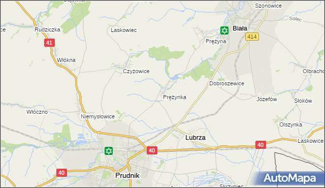 mapa Prężynka, Prężynka na mapie Targeo