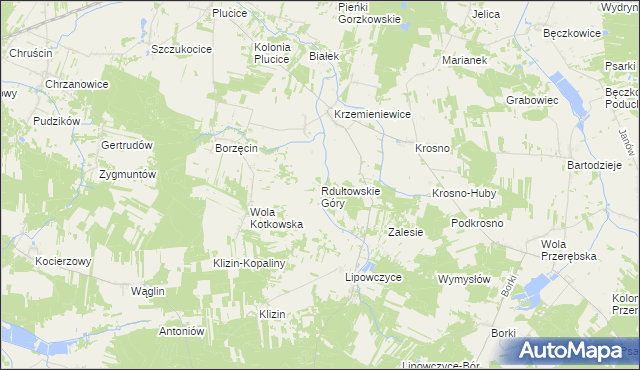 mapa Rdułtowskie Góry, Rdułtowskie Góry na mapie Targeo