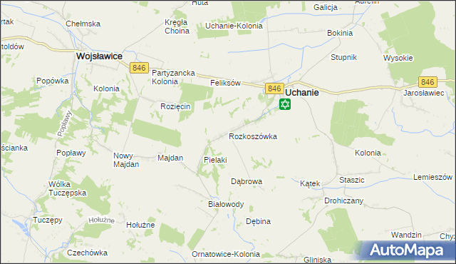 mapa Rozkoszówka, Rozkoszówka na mapie Targeo