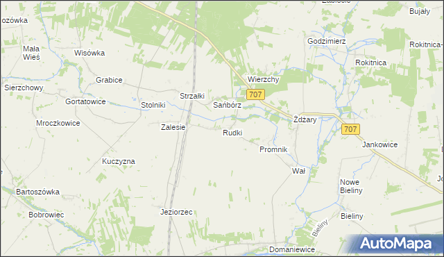 mapa Rudki gmina Nowe Miasto nad Pilicą, Rudki gmina Nowe Miasto nad Pilicą na mapie Targeo
