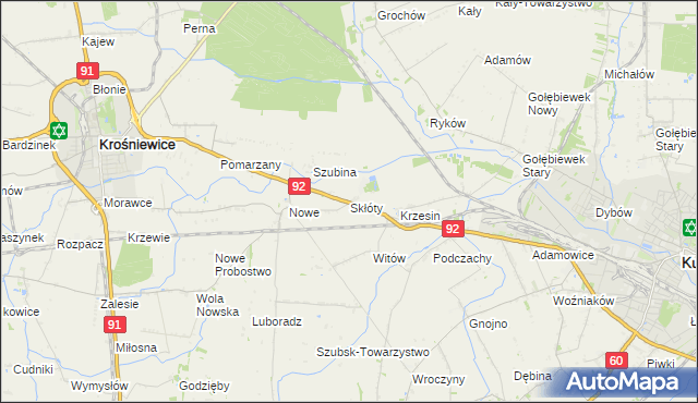 mapa Skłóty, Skłóty na mapie Targeo