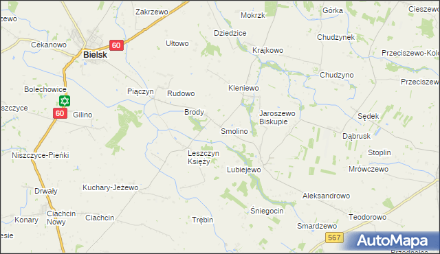 mapa Smolino, Smolino na mapie Targeo