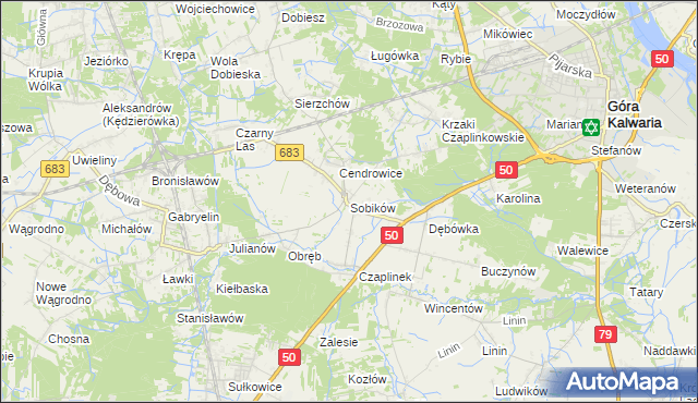 mapa Sobików, Sobików na mapie Targeo