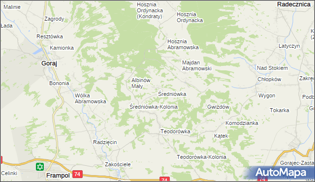 mapa Średniówka, Średniówka na mapie Targeo