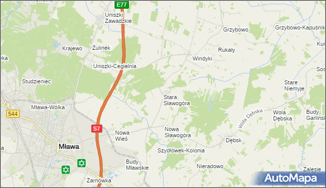 mapa Stara Sławogóra, Stara Sławogóra na mapie Targeo