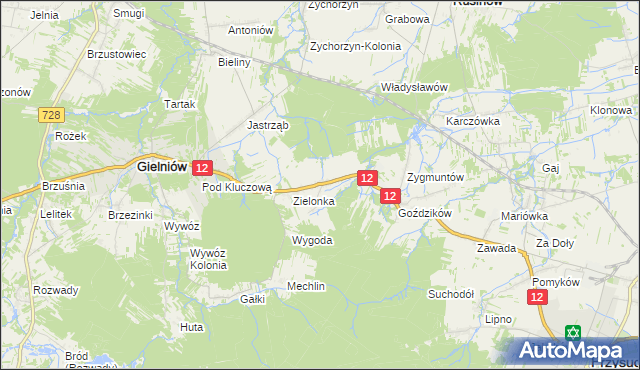 mapa Stoczki gmina Gielniów, Stoczki gmina Gielniów na mapie Targeo