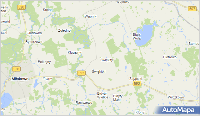 mapa Świękity, Świękity na mapie Targeo