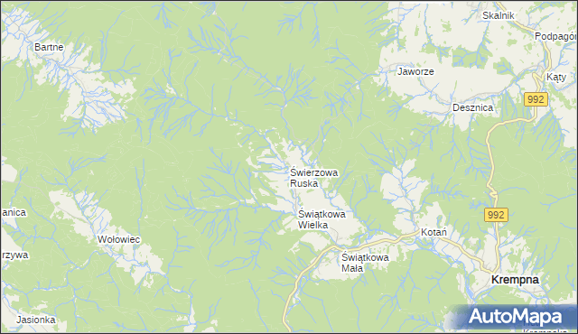 mapa Świerzowa Ruska, Świerzowa Ruska na mapie Targeo