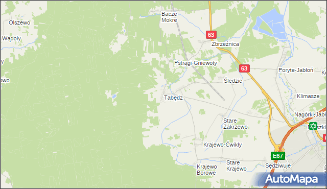 mapa Tabędz, Tabędz na mapie Targeo