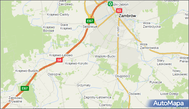 mapa Wądołki-Bućki, Wądołki-Bućki na mapie Targeo