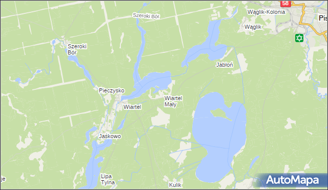 mapa Wiartel Mały, Wiartel Mały na mapie Targeo