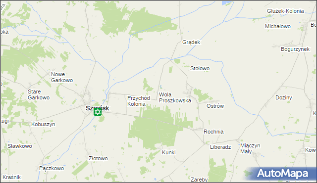 mapa Wola Proszkowska, Wola Proszkowska na mapie Targeo