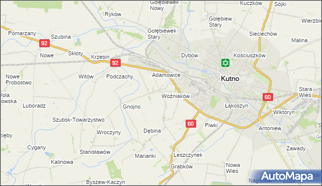 mapa Woźniaków, Woźniaków na mapie Targeo