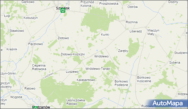 mapa Wróblewo gmina Radzanów, Wróblewo gmina Radzanów na mapie Targeo