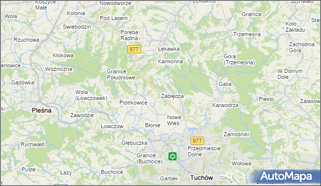 mapa Zabłędza, Zabłędza na mapie Targeo