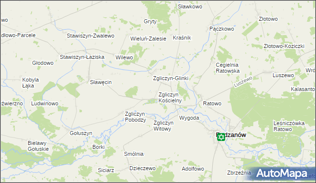 mapa Zgliczyn Kościelny, Zgliczyn Kościelny na mapie Targeo