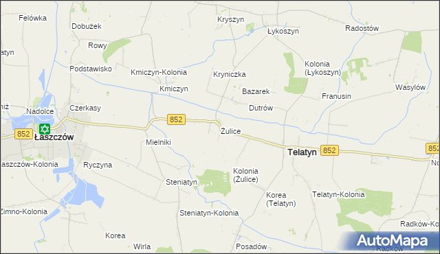 mapa Żulice, Żulice na mapie Targeo