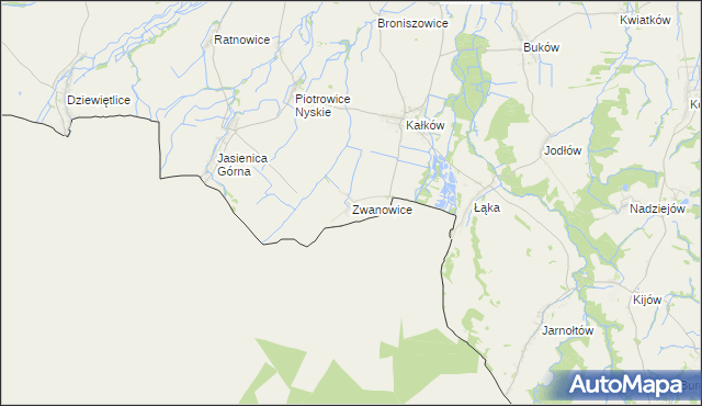 mapa Zwanowice gmina Otmuchów, Zwanowice gmina Otmuchów na mapie Targeo