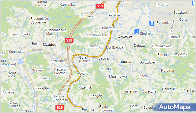 mapa Babica gmina Czudec, Babica gmina Czudec na mapie Targeo