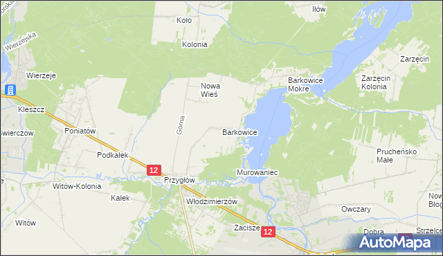 mapa Barkowice, Barkowice na mapie Targeo