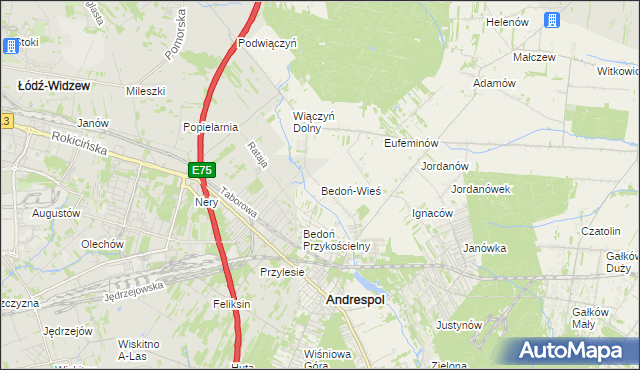 mapa Bedoń-Wieś, Bedoń-Wieś na mapie Targeo
