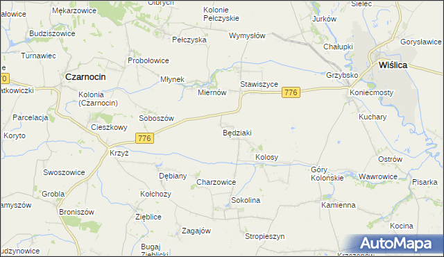 mapa Będziaki, Będziaki na mapie Targeo