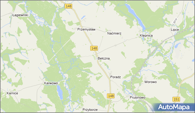 mapa Bełczna, Bełczna na mapie Targeo