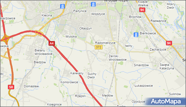 mapa Biestrzyków, Biestrzyków na mapie Targeo