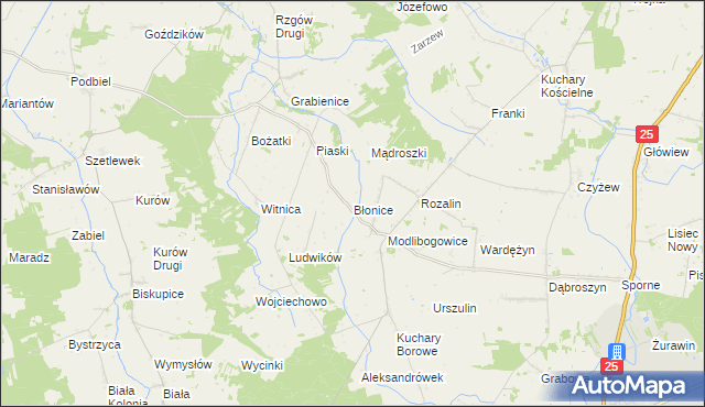 mapa Błonice, Błonice na mapie Targeo