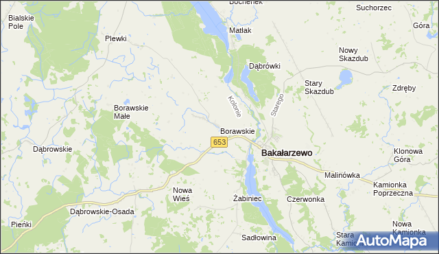 mapa Borawskie gmina Olecko, Borawskie gmina Olecko na mapie Targeo