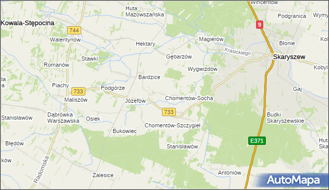 mapa Chomentów-Socha, Chomentów-Socha na mapie Targeo