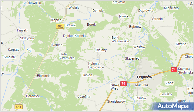 mapa Czernice gmina Osjaków, Czernice gmina Osjaków na mapie Targeo