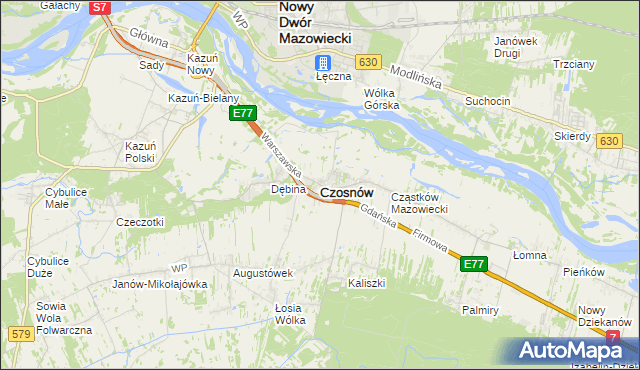 mapa Czosnów, Czosnów na mapie Targeo