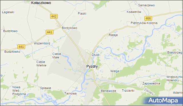 mapa Dłusk, Dłusk na mapie Targeo