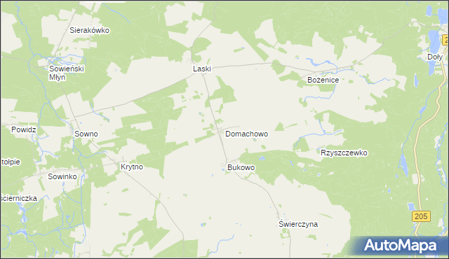 mapa Domachowo gmina Polanów, Domachowo gmina Polanów na mapie Targeo