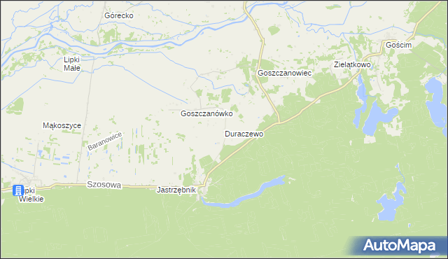 mapa Duraczewo, Duraczewo na mapie Targeo