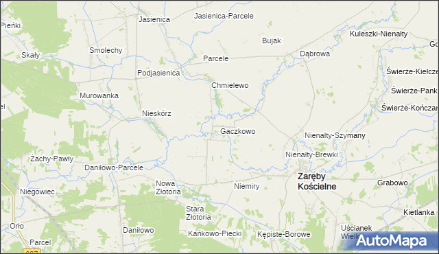 mapa Gaczkowo, Gaczkowo na mapie Targeo
