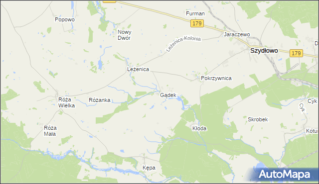 mapa Gądek, Gądek na mapie Targeo