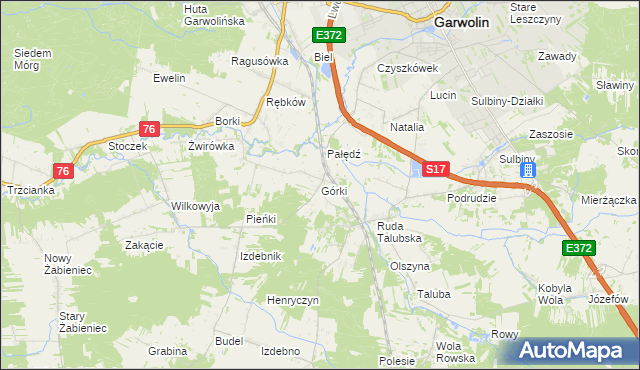 mapa Górki gmina Garwolin, Górki gmina Garwolin na mapie Targeo