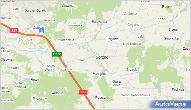 mapa Górzno powiat garwoliński, Górzno powiat garwoliński na mapie Targeo