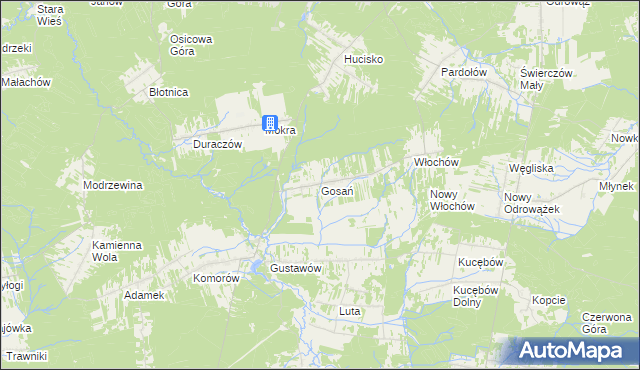 mapa Gosań, Gosań na mapie Targeo