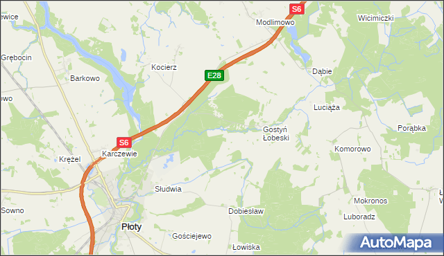 mapa Gostyński Bród, Gostyński Bród na mapie Targeo