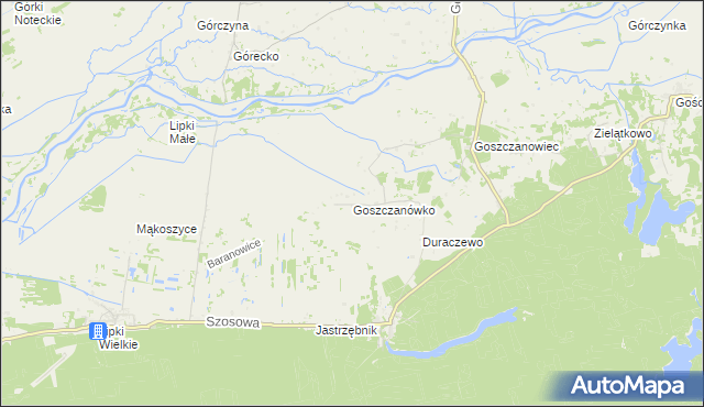 mapa Goszczanówko, Goszczanówko na mapie Targeo