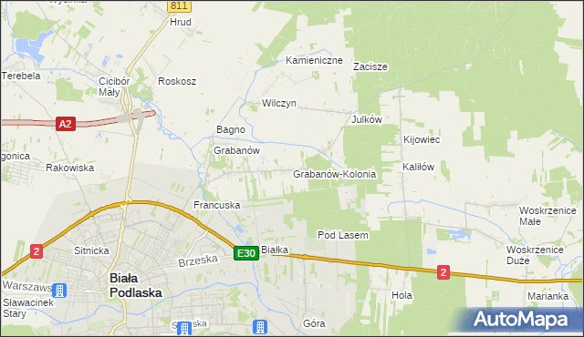 mapa Grabanów-Kolonia, Grabanów-Kolonia na mapie Targeo