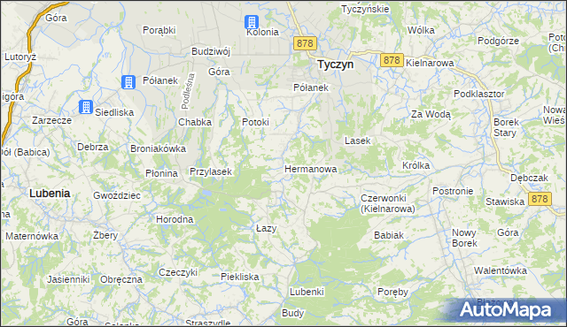 mapa Hermanowa, Hermanowa na mapie Targeo