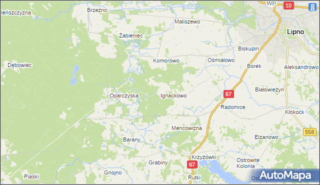 mapa Ignackowo, Ignackowo na mapie Targeo