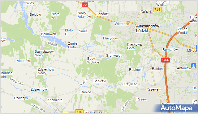 mapa Izabelin gmina Aleksandrów Łódzki, Izabelin gmina Aleksandrów Łódzki na mapie Targeo