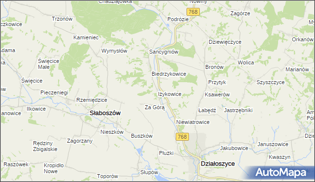 mapa Iżykowice, Iżykowice na mapie Targeo