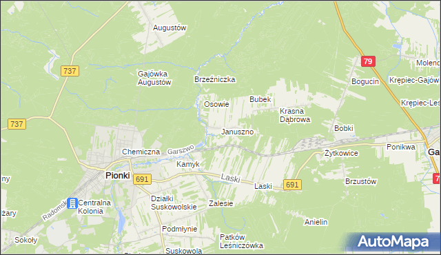 mapa Januszno, Januszno na mapie Targeo